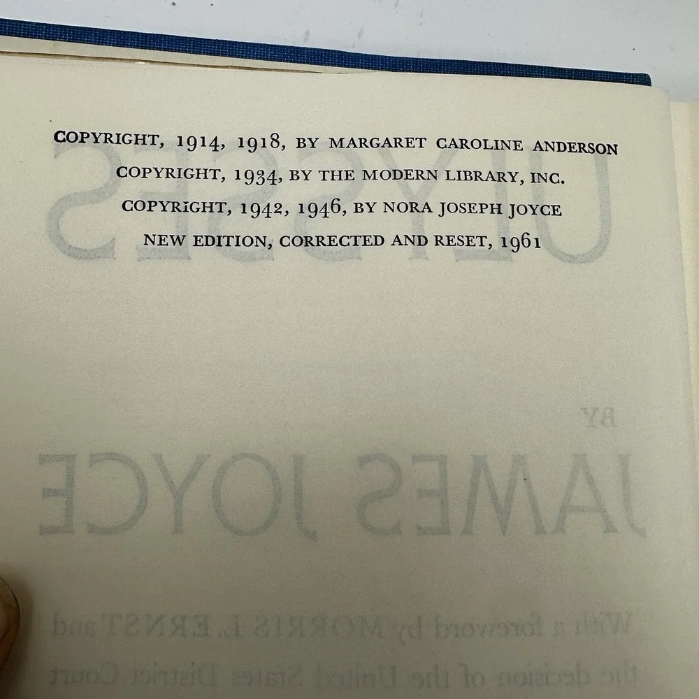 Ulysses James Joyce Vintage Modern Library  HCDJ 1961